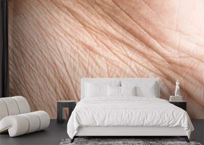 Close up skin texture with wrinkles on body human Wall mural