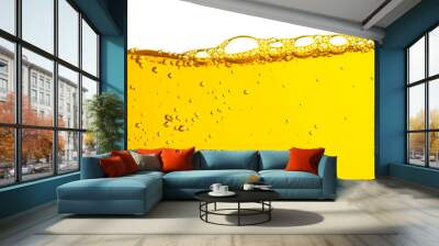 Oil car motor gasoline liquid yellow cemical with bubble isolated on white background Wall mural