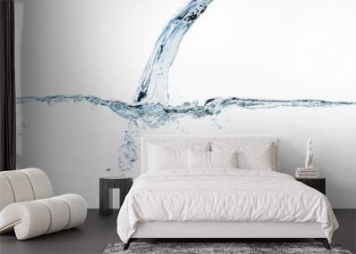 water pouring splash and bubbles on white background Wall mural