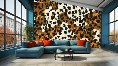 Leopard skin camouflage vector seamless pattern, abstract animal leather grunge design with screen dots, fashion textile design for fabric print, wild animal print background, leopard pattern Wall mural