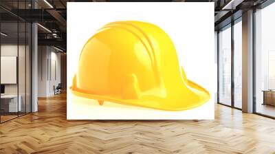 Yellow safety helmet isolated on white background. Wall mural