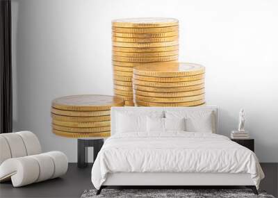 Gold coin. Gold coins isolated on white background. Wall mural