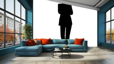 African American Woman Busines Woman Standing, Black Afro People Silhouette Vector Wall mural