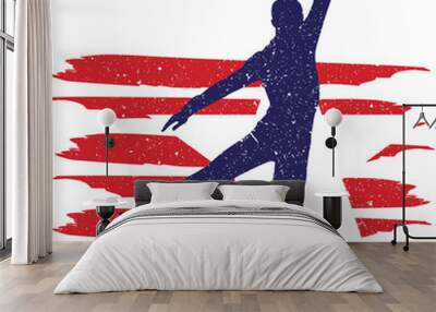 Figure Skating  Male  flag, American Flag, Fourth of July, 4th of July, Patriotic, Cricut Silhouette Cut File, Cutting file Wall mural