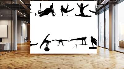 Man Gymnast silhouette vector Wall mural