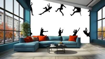 Rock Climbing silhouette vector Wall mural