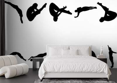 Woman Diving silhouette vector Wall mural