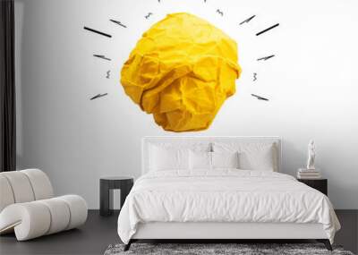  paper light bulb on white background for creative idea new innovation Wall mural