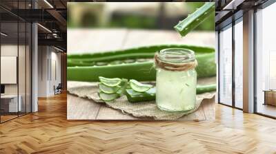 Aloe Vera very useful herbal medicine for skin treatment and use in spa for skin care. herb in nature Wall mural