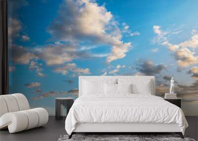 beautiful blue sky with white cloud in sunrise Wall mural