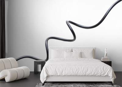 black wire electric isolate on white back ground Wall mural