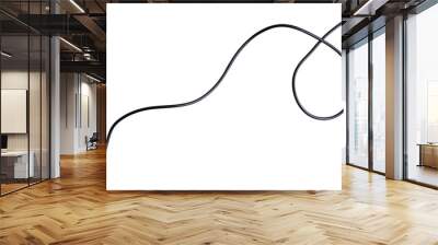 black wire electric isolate on white back ground Wall mural