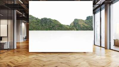 panorama mountain with tree isolate on white background Wall mural