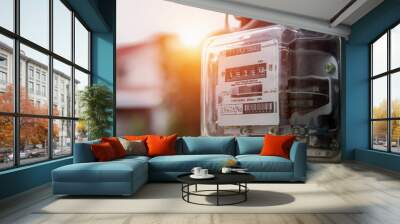 watthour meter amp of electricity of use at home Wall mural