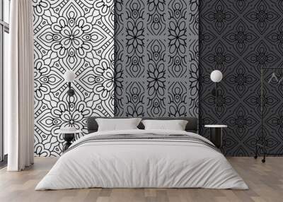 Collection seamless patters with mandala Wall mural