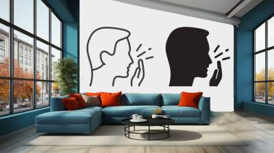 Man coughing icon on white background. Vector illustration. Wall mural