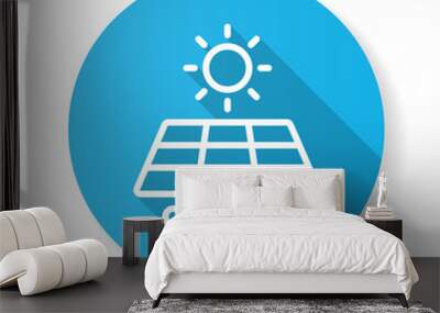 Sun energy icon with long shadow for graphic and web design. Wall mural