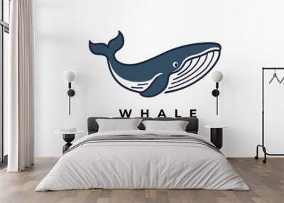 humpback whale vector logo design Wall mural