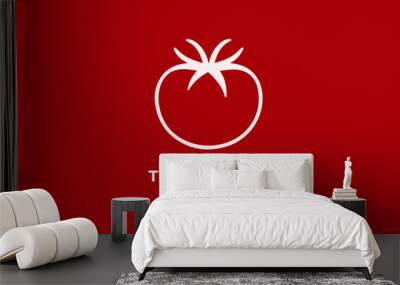 red tomato  logo concept Wall mural