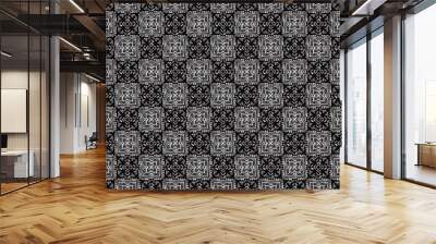 black and white seamless pattern Wall mural