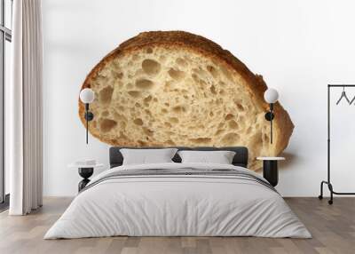 Sliced French baguete bread isolated on white Wall mural