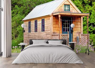 View of tiny house with porch
 Wall mural