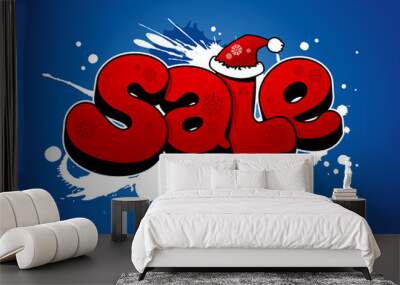 Christmas sale vector illustration with snow splashes Wall mural