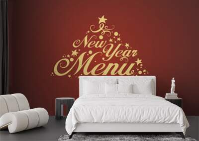 New Year Menu Card Design template Wall mural