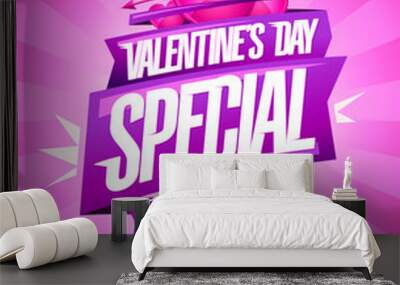 Valentine's day special offer vector poster template Wall mural