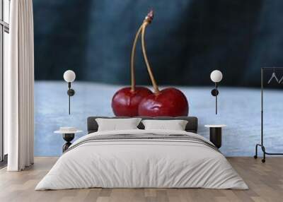 Fresh cherries. The concept of healthy eating. Wall mural