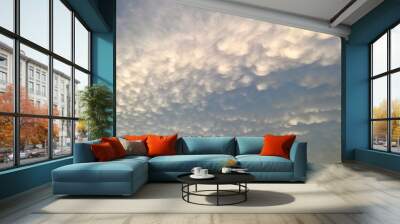 Puffy cloud evening azure sky Wall mural