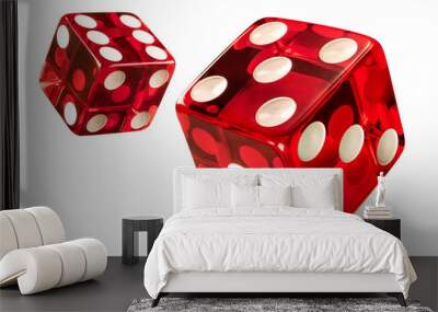 Red Casino dice (w/clipping path). High resolution of clean new dices Wall mural