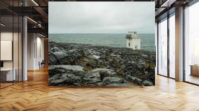 View of the Black Head Lighthouse on the Burren Coast of County Clare, Ireland Wall mural