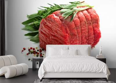 raw beef isolated on white Wall mural