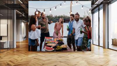 Friends Having Fun on a Vacation Wall mural