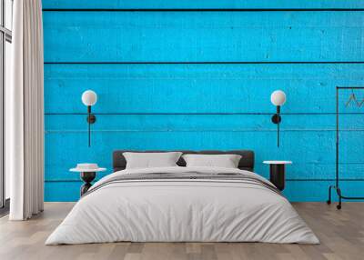 Blue wooden background Wall mural