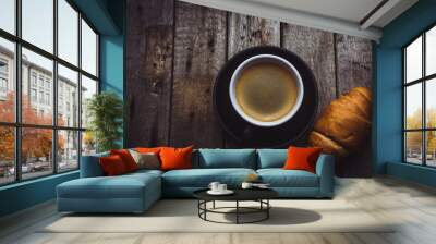 Croissants with coffee Wall mural