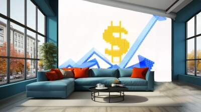 stock market in brick Wall mural