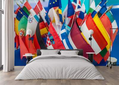 Small flags of the member states of the European Union Wall mural