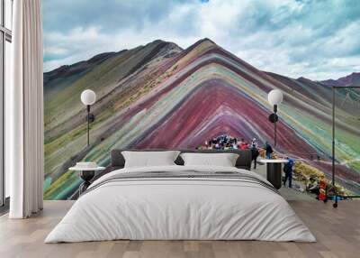 Vinicunca Mountain, also known as the mountain of 7 colors for the various minerals that make it up, in Peru. Wall mural