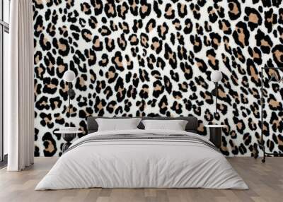 Brown and black leopard pattern.Fur animal print as background. Wall mural