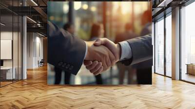 Professional Agreement: Two Men Shake Hands Wall mural