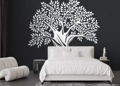 Olive tree. Nature. Vector silhouette illustration Organic food Wall mural