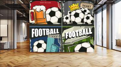 Retro banner. Soccer ball. Sports. Football design vector template Wall mural