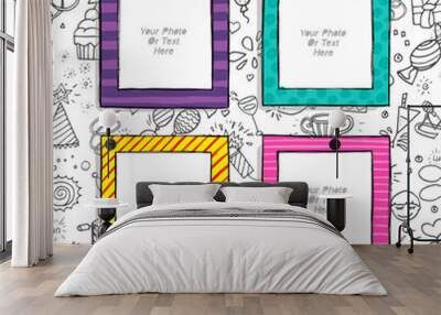 Template vector photo frames Wall mural