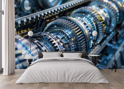 Automotive transmission gearbox, cogs and gears Wall mural