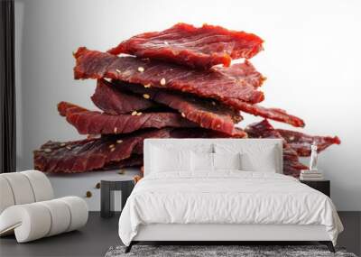 Beef jerky on a white background. Wall mural