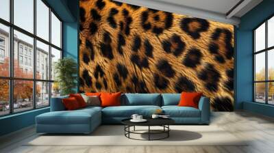 Close up leopard spot pattern texture background, realistic Wall mural