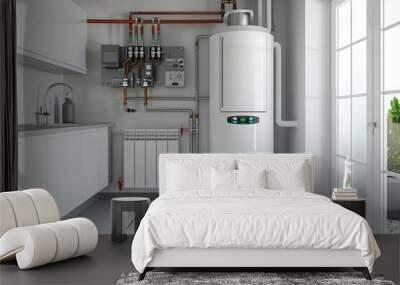 Heating system and gas boiler in the house Wall mural