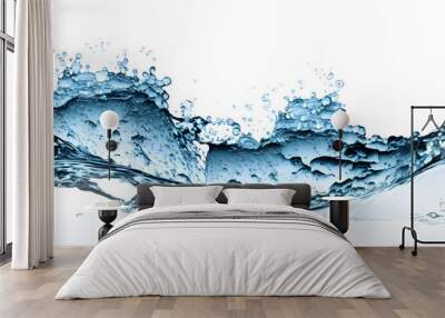 Water wave splash isolated on white. generativ ai  Wall mural